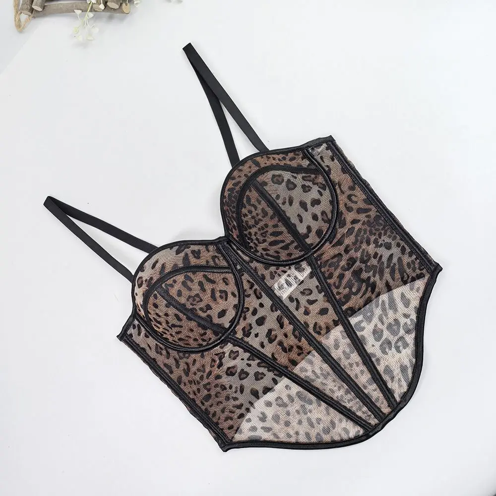 Street Hipster Sexy Corset Bustier Top Mesh Lace Leopard Print Shapewear Splicing Boned Corset Lingerie for Inner and Outerwear
Street Hipster Sexy Corset Bustier Top Mesh Lace Leopard Print Shapewear Splicing Boned Corset Lingerie for Inner and Outerwear