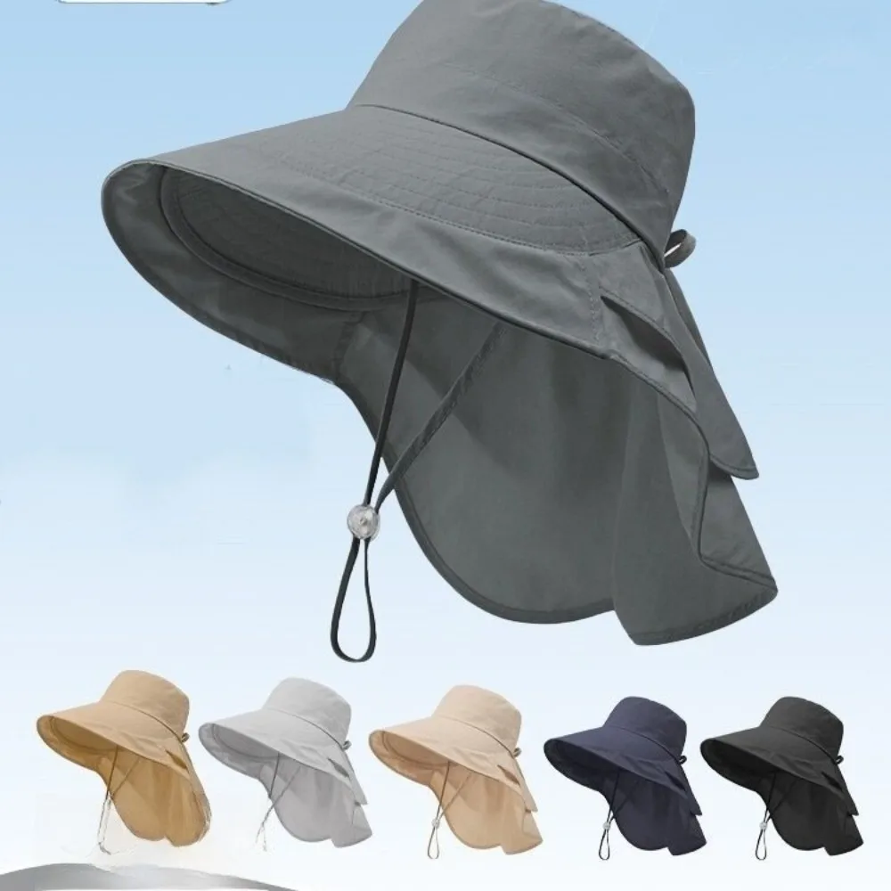 Solid Color Wide Brim Sun Hat Korean Style Neck Protection Sun Protection Hat with Neck Cover Adjustable Women Bucket Hat Travel
Solid Color Wide Brim Sun Hat Korean Style Neck Protection Sun Protection Hat with Neck Cover Adjustable Women Bucket Hat Travel