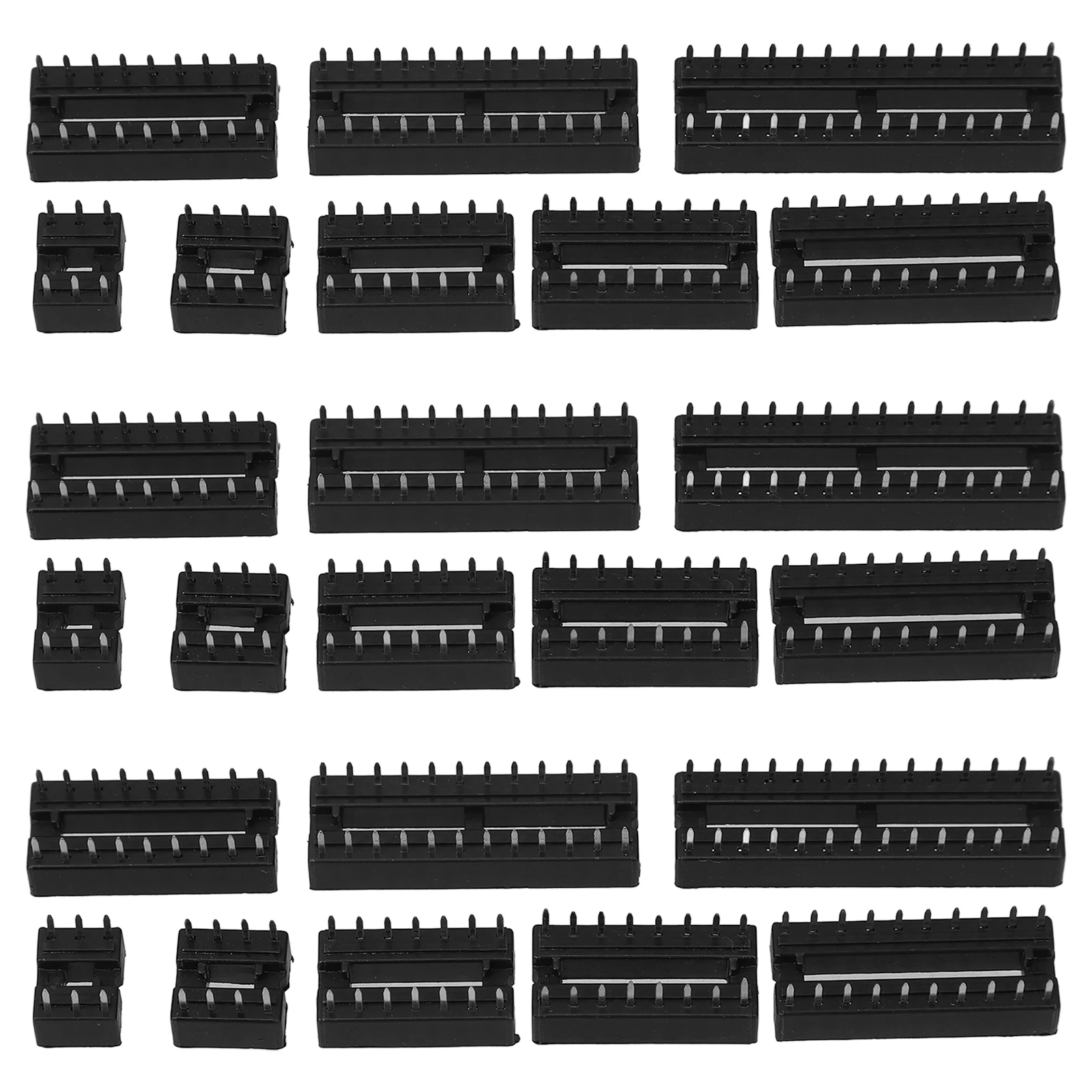 DIP 6 8 14 16 18 20 24 28 Pin Sockets IC Connector Integrated Circuit Socket Microcontroller Base DIY Chip Holder Black Color
DIP 6 8 14 16 18 20 24 28 Pin Sockets IC Connector Integrated Circuit Socket Microcontroller Base DIY Chip Holder Black Color