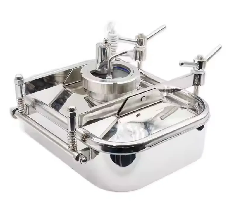 Sanitary Stainless Steel SS304 SS316L Food Grade Pressure Square Hatch Manhole Cover Manhole Covers With Sight Glass
Sanitary Stainless Steel SS304 SS316L Food Grade Pressure Square Hatch Manhole Cover Manhole Covers With Sight Glass