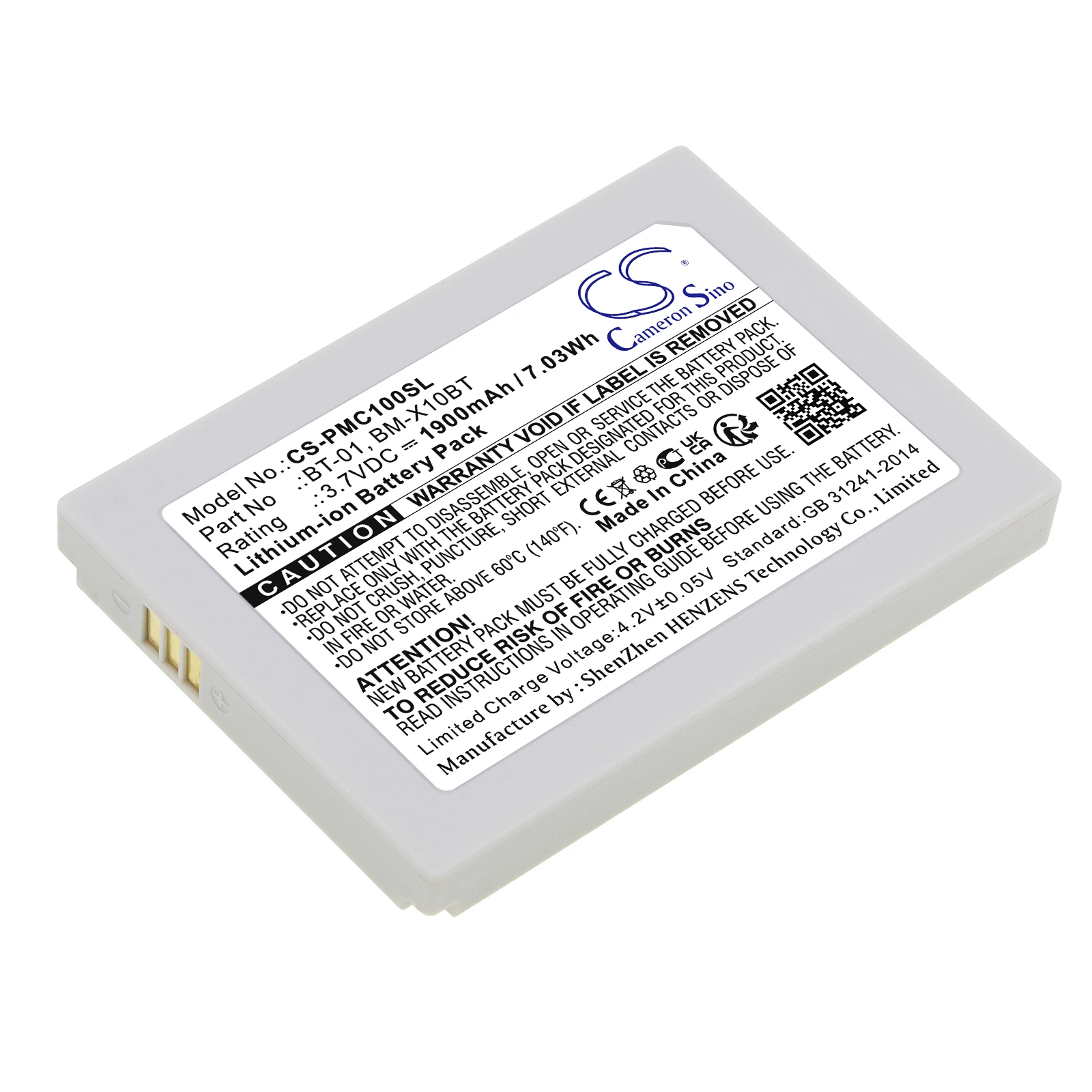 CS Replacement Battery For Pliant 00004394, 00004445, MicroCom XR BM-X10BT, BT-01 1900mAh / 7.0
CS Replacement Battery For Pliant 00004394, 00004445, MicroCom XR BM-X10BT, BT-01 1900mAh / 7.0