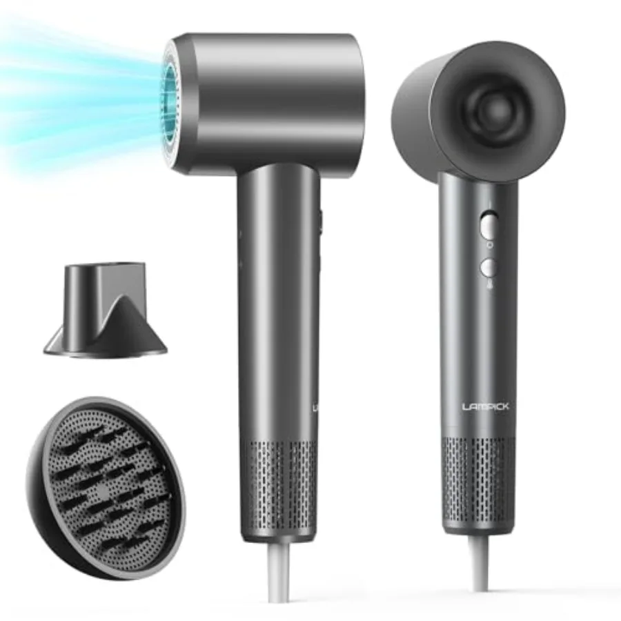 Hair Dryer: Portable Professional High Speed Ionic Blow Dryer for Salon Use, ABS Plastic Black with 150000 RPM Motor, Fast Dryi
Hair Dryer: Portable Professional High Speed Ionic Blow Dryer for Salon Use, ABS Plastic Black with 150000 RPM Motor, Fast Dryi