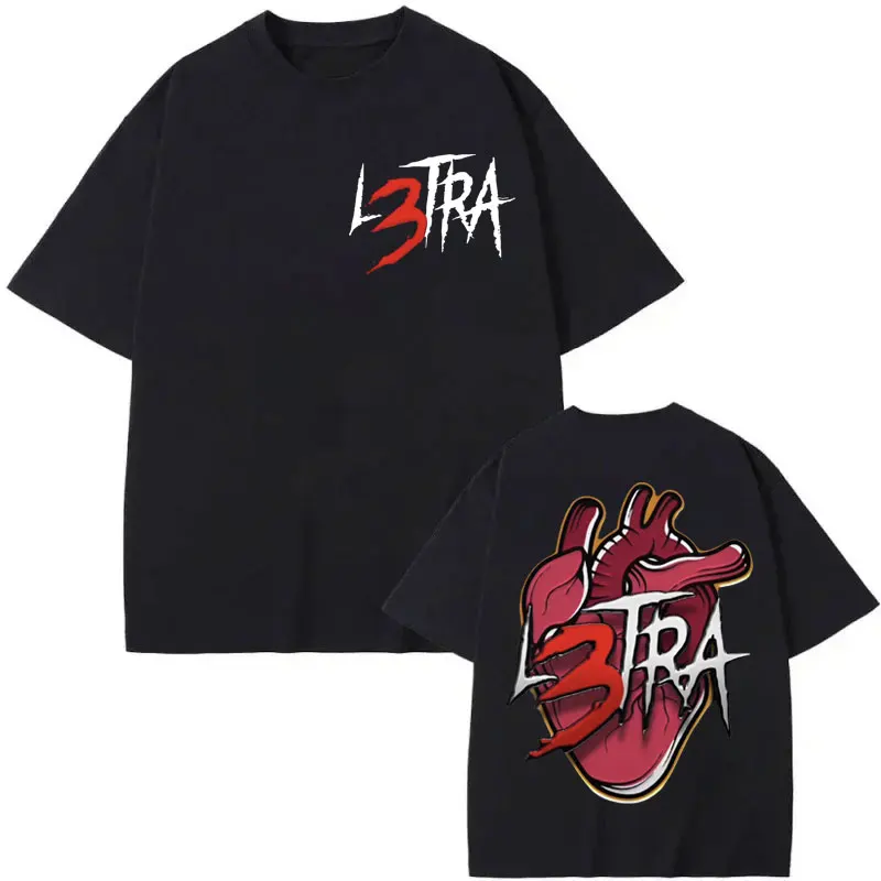 Hot Sale Rapper Luar La L Merch T Shirt Music Album L3TRA Double Sided Print T-shirt Men Women Clothing Fashion Hip Hop T-shirts
Hot Sale Rapper Luar La L Merch T Shirt Music Album L3TRA Double Sided Print T-shirt Men Women Clothing Fashion Hip Hop T-shirts