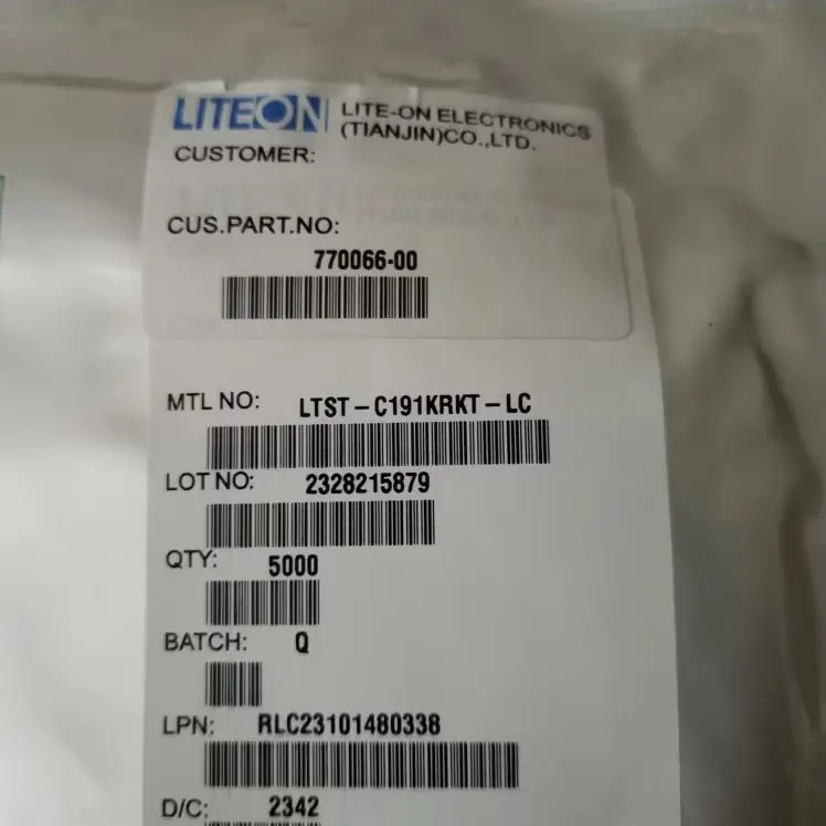 50pcs/ LTST-C191KRKT-LC 0603 (1608) Red light, super bright LED lamp bead 0.55t 
50pcs/ LTST-C191KRKT-LC 0603 (1608) Red light, super bright LED lamp bead 0.55t