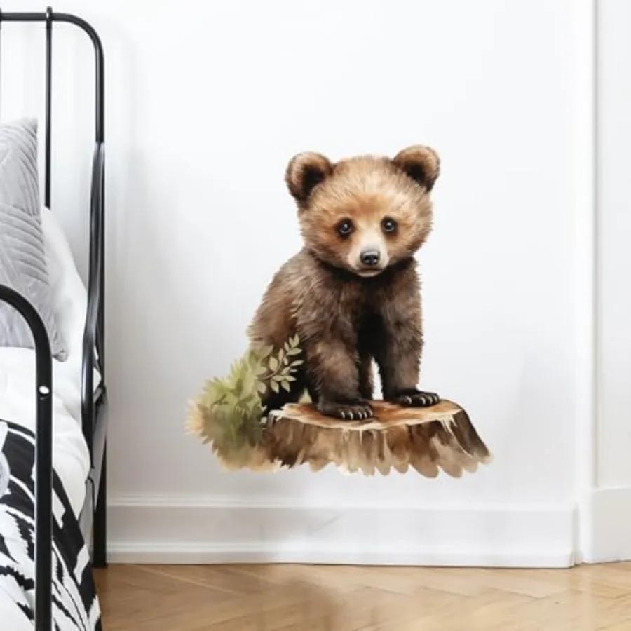 Lifelike Bear Standing on Tree Stump Wall Stickers for Nursery Little Bear Animal Wall Decal Stickers Peel and Stick Wall Art H
Lifelike Bear Standing on Tree Stump Wall Stickers for Nursery Little Bear Animal Wall Decal Stickers Peel and Stick Wall Art H