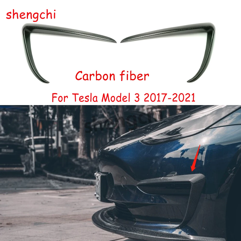 2pcs/ Set Carbon Fiber Front Bumper Canards Splitter For Tesla Model 3 Fog Light Trims Foglamps Decoration Splitters 2017-2021
2pcs/ Set Carbon Fiber Front Bumper Canards Splitter For Tesla Model 3 Fog Light Trims Foglamps Decoration Splitters 2017-2021