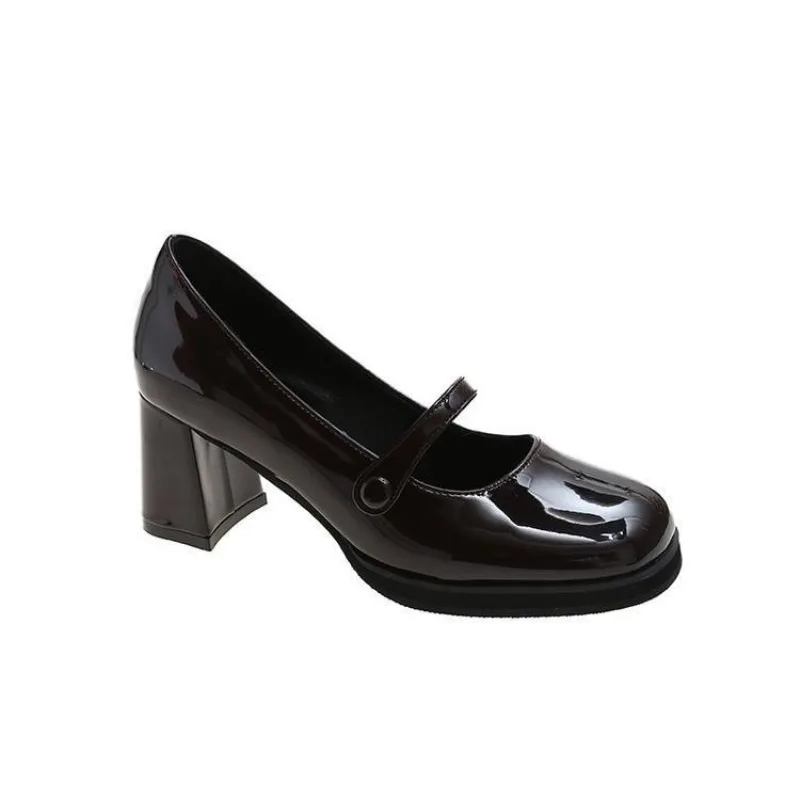 French Mary Jane High Heels Women's Spring Autumn New Style Camellia Leather Thick Heel Retro Square Head Brown Single Shoes
French Mary Jane High Heels Women's Spring Autumn New Style Camellia Leather Thick Heel Retro Square Head Brown Single Shoes