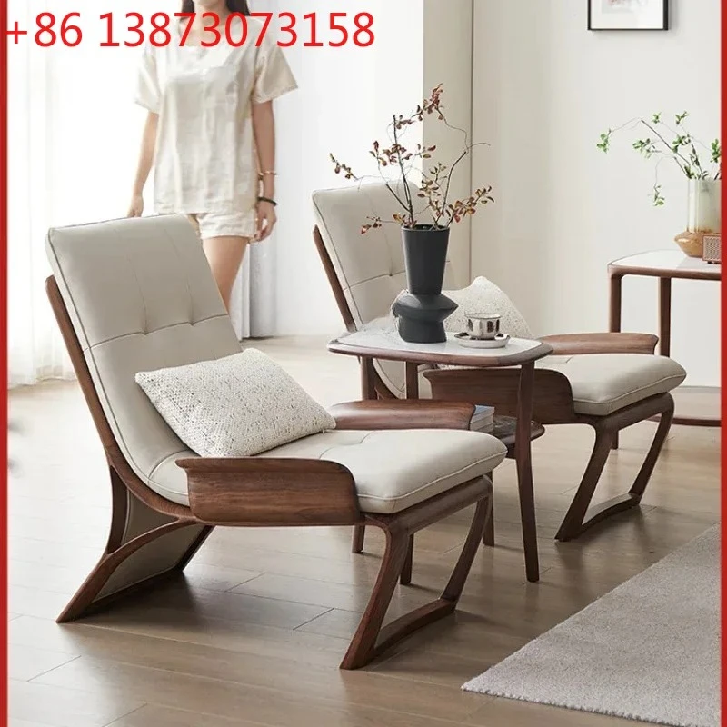 North America Black Walnut Leisure Recliner High-End Sofa All Solid Wood Leather Armchair
North America Black Walnut Leisure Recliner High-End Sofa All Solid Wood Leather Armchair