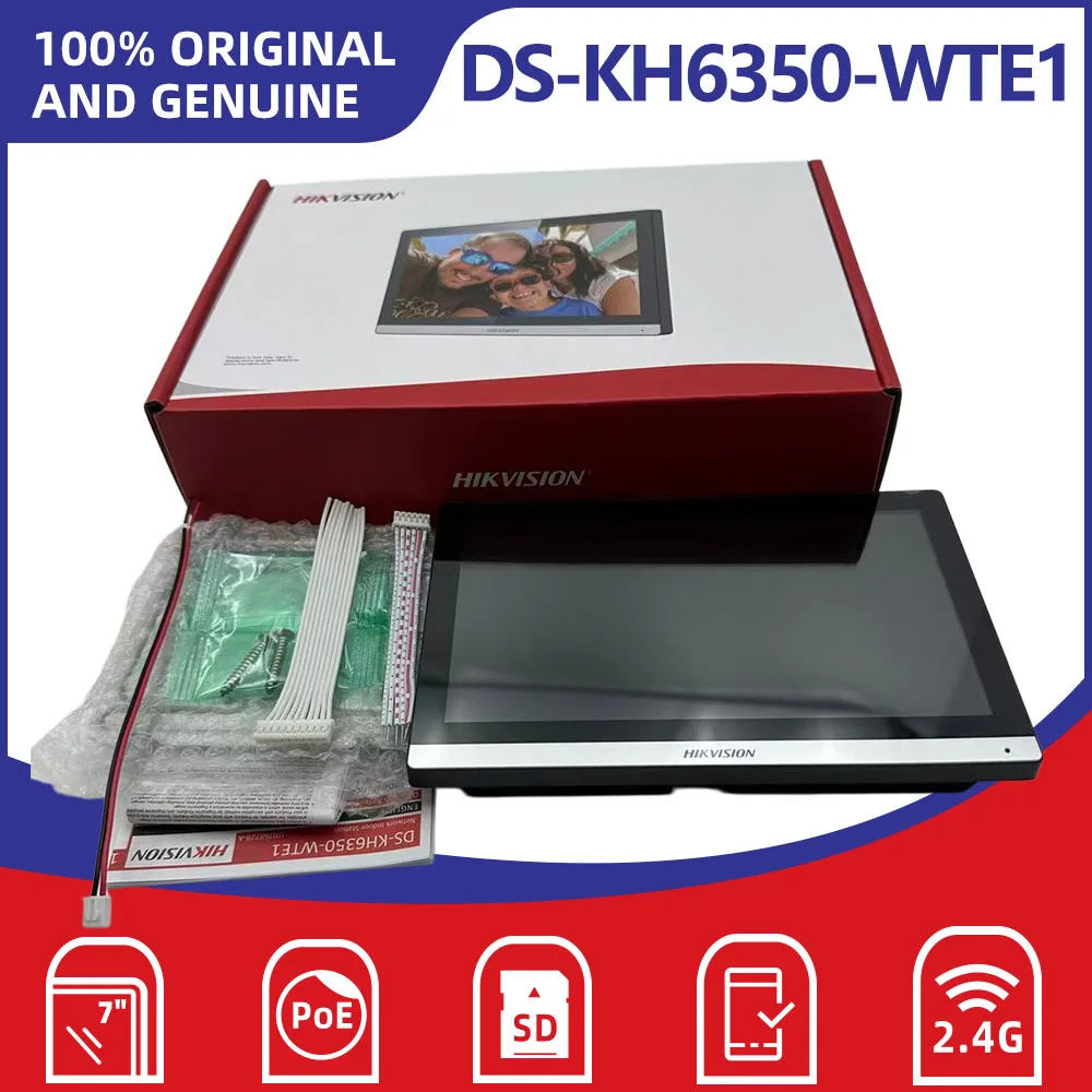 Hikvision DS-KH6350-WTE1 7" IP Video Intercom Indoor Station PoE WiFi Touch Screen Remote Unlock Hik-Connect App Home Office Sec
Hikvision DS-KH6350-WTE1 7" IP Video Intercom Indoor Station PoE WiFi Touch Screen Remote Unlock Hik-Connect App Home Office Sec