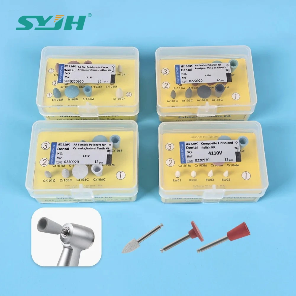SYJH Dental Polishing Kit for Low Speed Contra Angle Handpiece Ceramics Zirconia Composite Silicone Rubber Polishers Tools
SYJH Dental Polishing Kit for Low Speed Contra Angle Handpiece Ceramics Zirconia Composite Silicone Rubber Polishers Tools