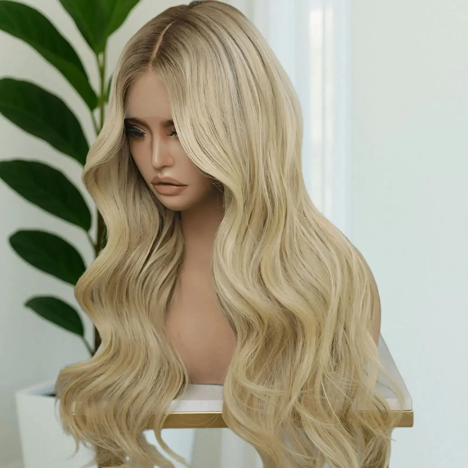 Ombre Светло-шампанское Блондинка Синтетический парик для женщин Темные корни Термостойкий Ежедневное использование 24 "Длинный волнистый парик из термостойкого волокна
Ombre Светло-шампанское Блондинка Синтетический парик для женщин Темные корни Термостойкий Ежедневное использование 24 "Длинный волнистый парик из термостойкого волокна