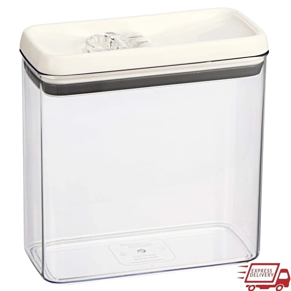 Clear Food Storage Container 11.1 Cups Stackable Airtight Flip-Tite Lid BPA-Free Durable Plastic Kitchen Pantry Organization
Clear Food Storage Container 11.1 Cups Stackable Airtight Flip-Tite Lid BPA-Free Durable Plastic Kitchen Pantry Organization
