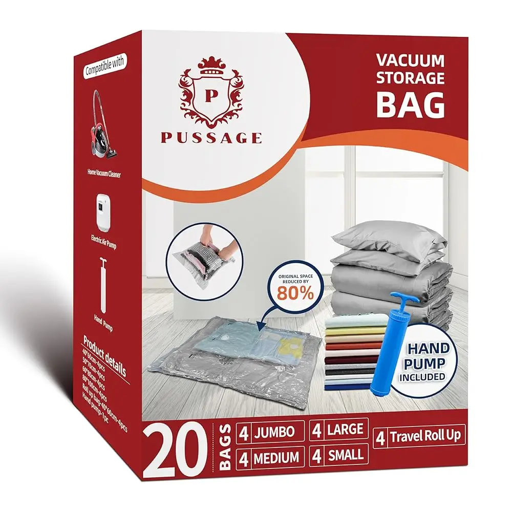 Free Shipping20 Vacuum Storage Bags - Space Saver - Compression bags for Clothes, Bedding & Travel-Airtight, Durable & Leakproo
Free Shipping20 Vacuum Storage Bags - Space Saver - Compression bags for Clothes, Bedding & Travel-Airtight, Durable & Leakproo