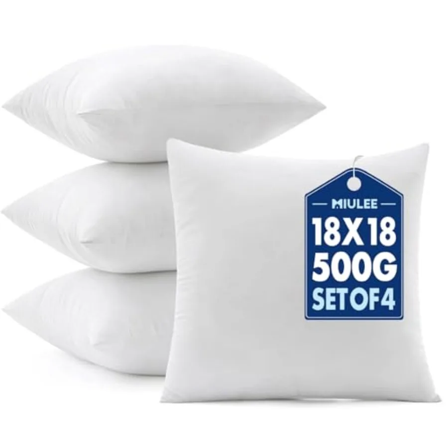 Pillows serts, Pack of 4 100% Virgin Microfiber Filling Throw Pillows for Bed Couch Sofa
Pillows serts, Pack of 4 100% Virgin Microfiber Filling Throw Pillows for Bed Couch Sofa
