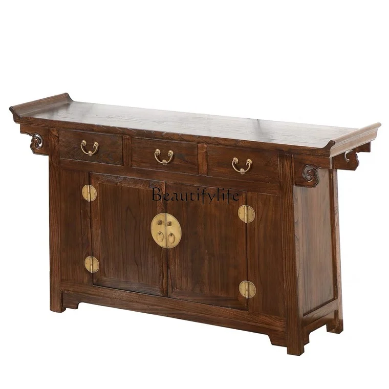 New Chinese-style solid wood dining side cabinet, elm warped head, neoclassical antique decorative cabinet
New Chinese-style solid wood dining side cabinet, elm warped head, neoclassical antique decorative cabinet
