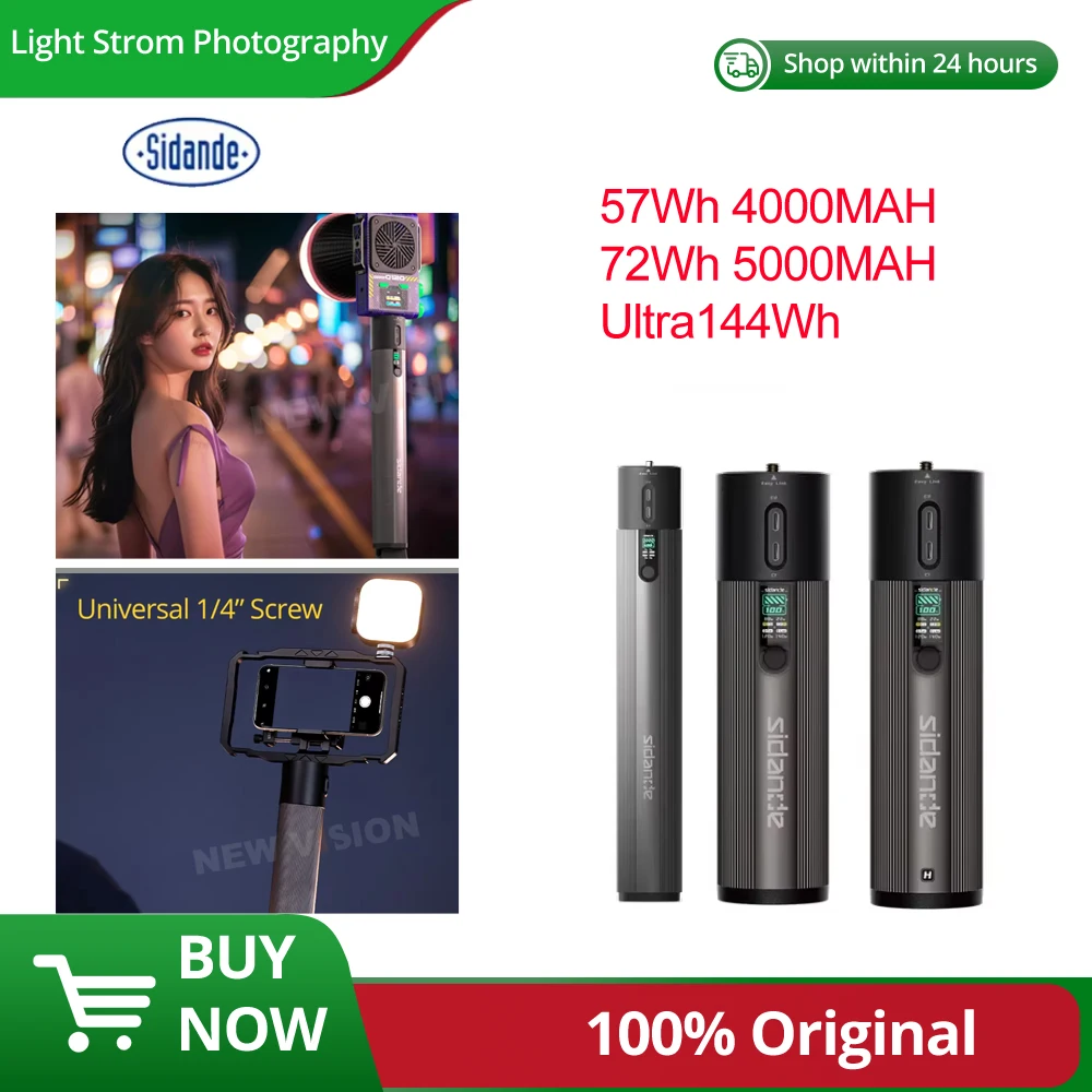SIDANDE Mobile Grip Battery 57.6Wh/72.0Wh/144Wh High Power Output Compatible with Camera/Cinema Light/Smartphone
SIDANDE Mobile Grip Battery 57.6Wh/72.0Wh/144Wh High Power Output Compatible with Camera/Cinema Light/Smartphone