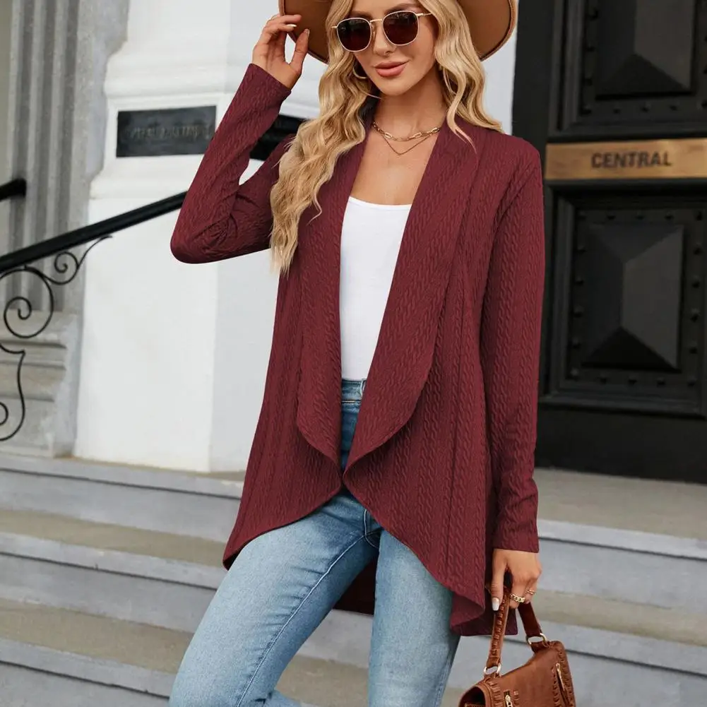 Casual Women Coat Ladies Coat Stylish Women's Knitted Open Stitch Cardigan Coat Loose Fit Irregular Hem Mid Length for Autumn
Casual Women Coat Ladies Coat Stylish Women's Knitted Open Stitch Cardigan Coat Loose Fit Irregular Hem Mid Length for Autumn