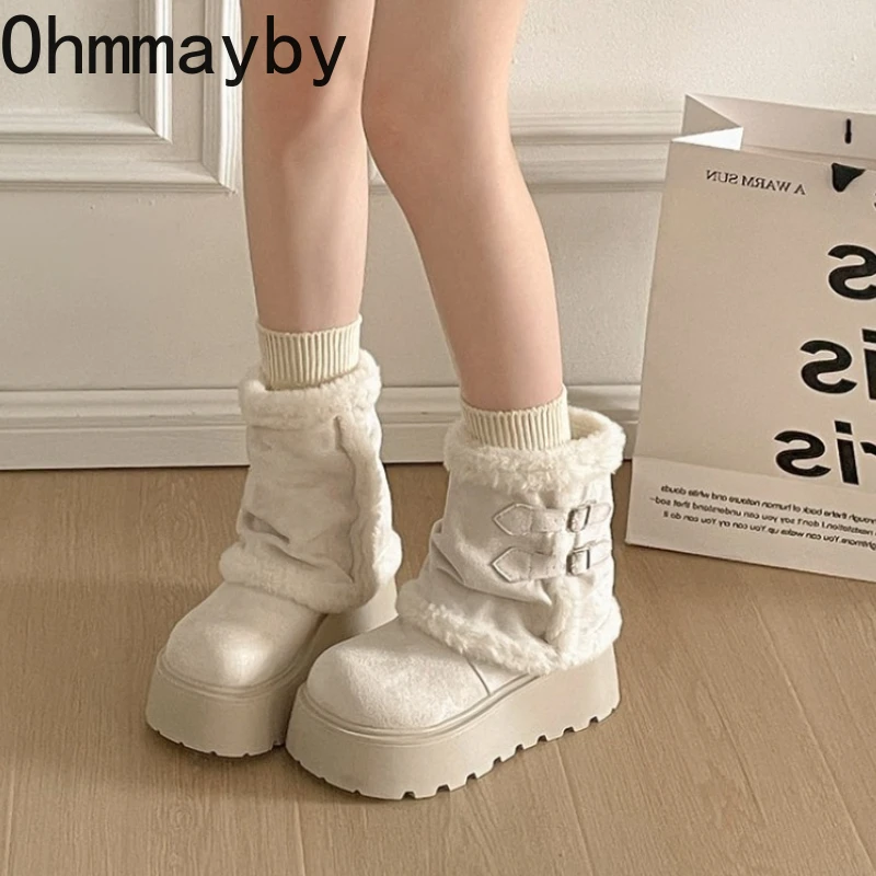 Winter Chunky Women Fur Lining Snow Boots Concise Thick Sole Height Increase Shoes Warm Cotton Short Booties Zapatos Mujer
Winter Chunky Women Fur Lining Snow Boots Concise Thick Sole Height Increase Shoes Warm Cotton Short Booties Zapatos Mujer