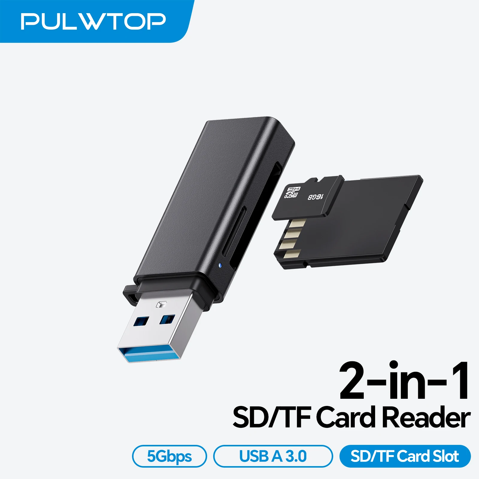 PULWTOP USB 3.0 Card Reader,High-speed SD/Micro SD Card Reader Memory Card Adapter-Supports SD/TF/SDHC/SDXC/MMC
PULWTOP USB 3.0 Card Reader,High-speed SD/Micro SD Card Reader Memory Card Adapter-Supports SD/TF/SDHC/SDXC/MMC