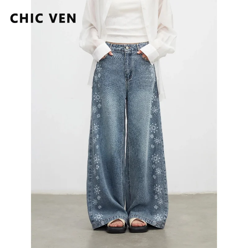 CHIC VEN New Women Jeans Streetwear Blue Retro High Waisted Wide Leg Denim Pant Office Ladies Side Printed Trousers Summer 2026
CHIC VEN New Women Jeans Streetwear Blue Retro High Waisted Wide Leg Denim Pant Office Ladies Side Printed Trousers Summer 2026