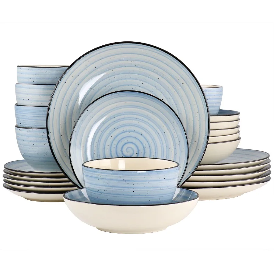 Gia 24 Piece Stoneware Dinnerware Set in Light Blue
Gia 24 Piece Stoneware Dinnerware Set in Light Blue