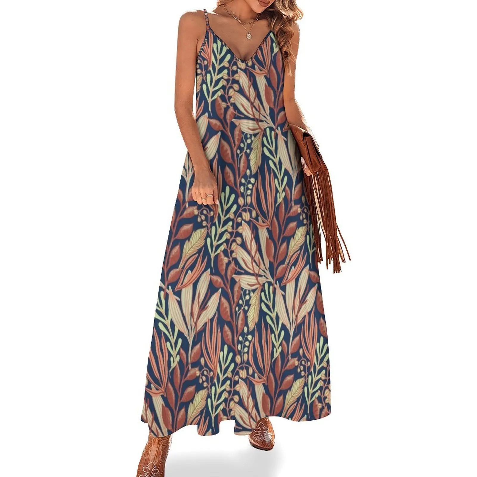 Leaves Pattern - A Sleeveless Dress clothes for woman Women's summer long dress evening dress ladies clothes for women
Leaves Pattern - A Sleeveless Dress clothes for woman Women's summer long dress evening dress ladies clothes for women