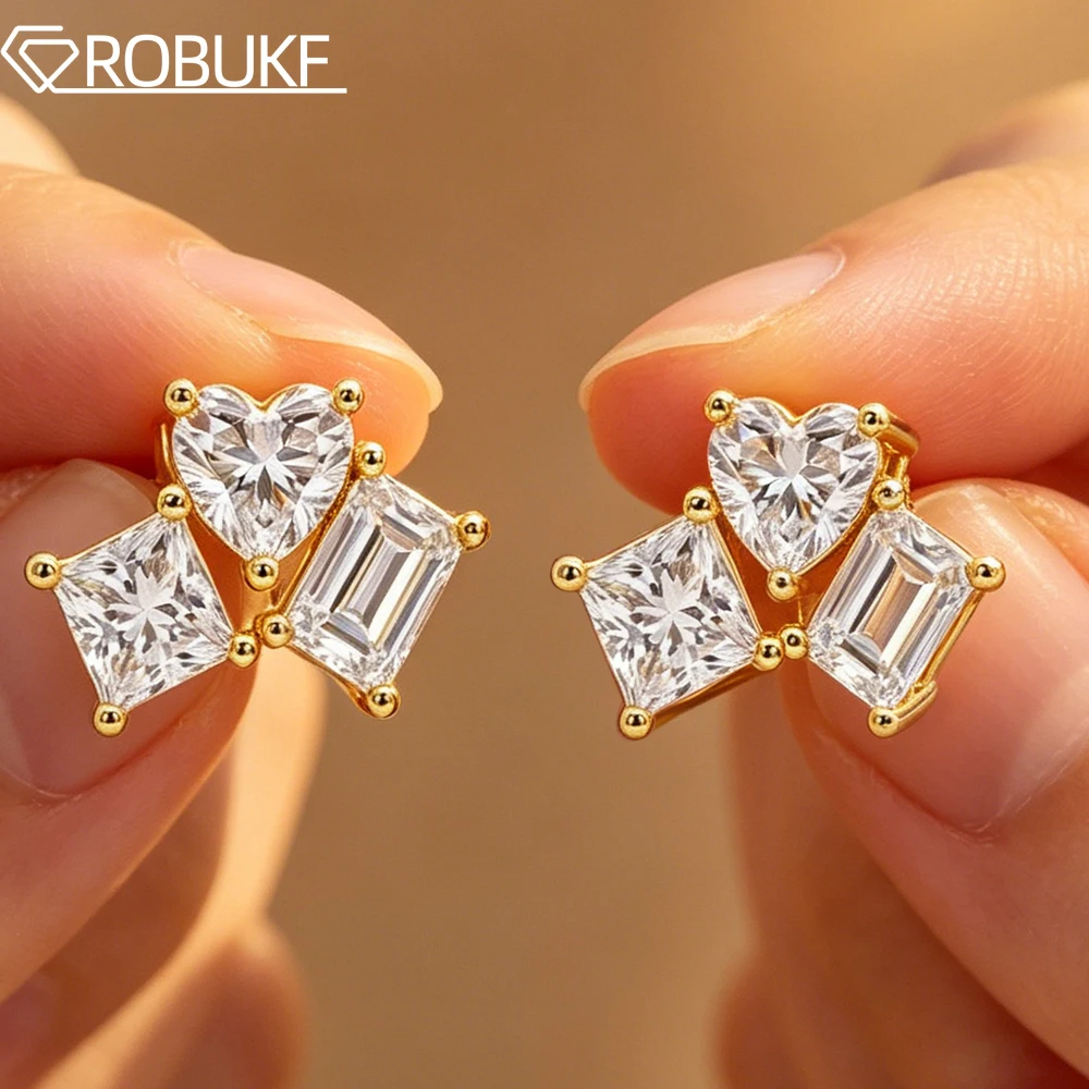 3.2cttw Heart Emerald Princess Cut Moissanite Diamond Stud Earring for Women S925 Silver 18K Gold Plated Jewelry Gifts Certified
3.2cttw Heart Emerald Princess Cut Moissanite Diamond Stud Earring for Women S925 Silver 18K Gold Plated Jewelry Gifts Certified