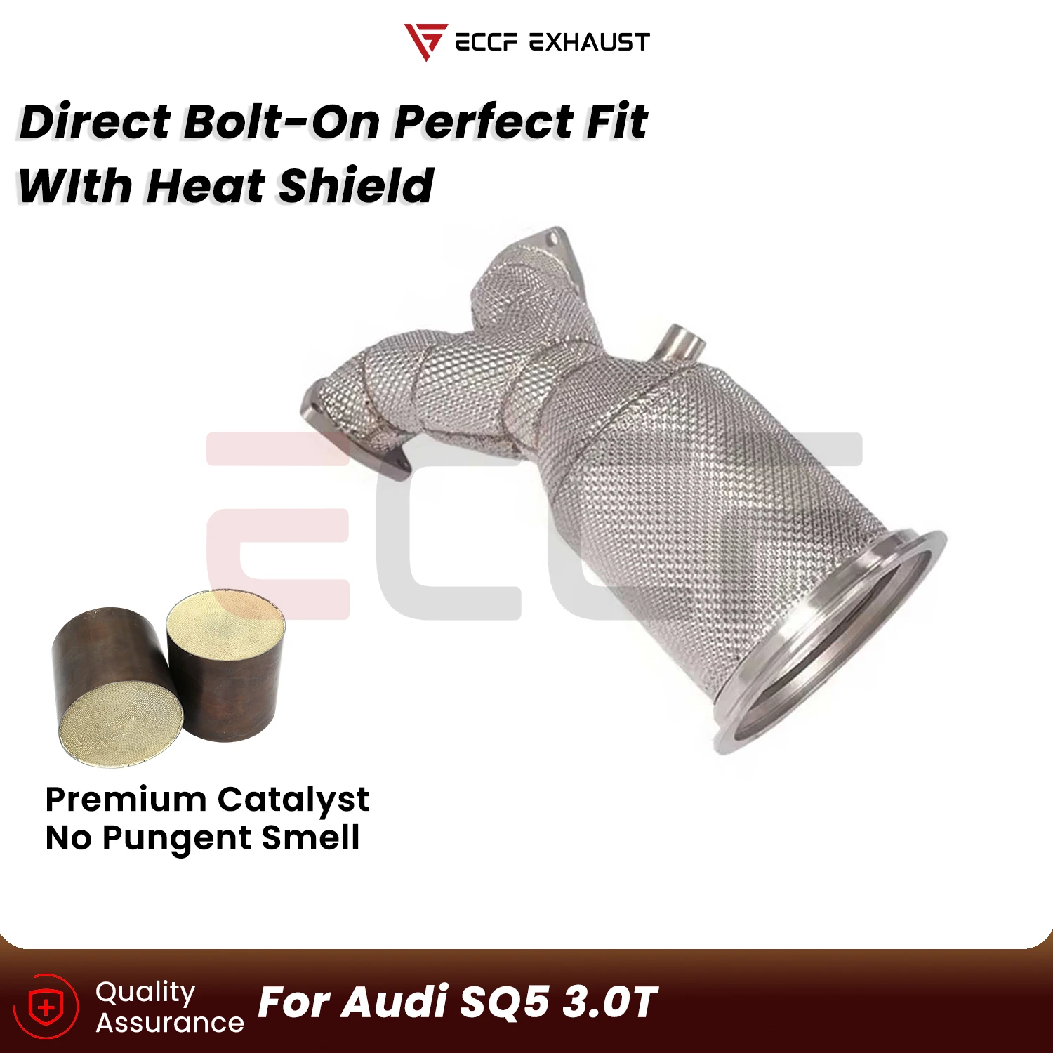 Sporty Downpipe With Heat Shield For Audi SQ5 3.0T Aggressive Exhaust Sound Plug and Play Upgrade Performance
Sporty Downpipe With Heat Shield For Audi SQ5 3.0T Aggressive Exhaust Sound Plug and Play Upgrade Performance