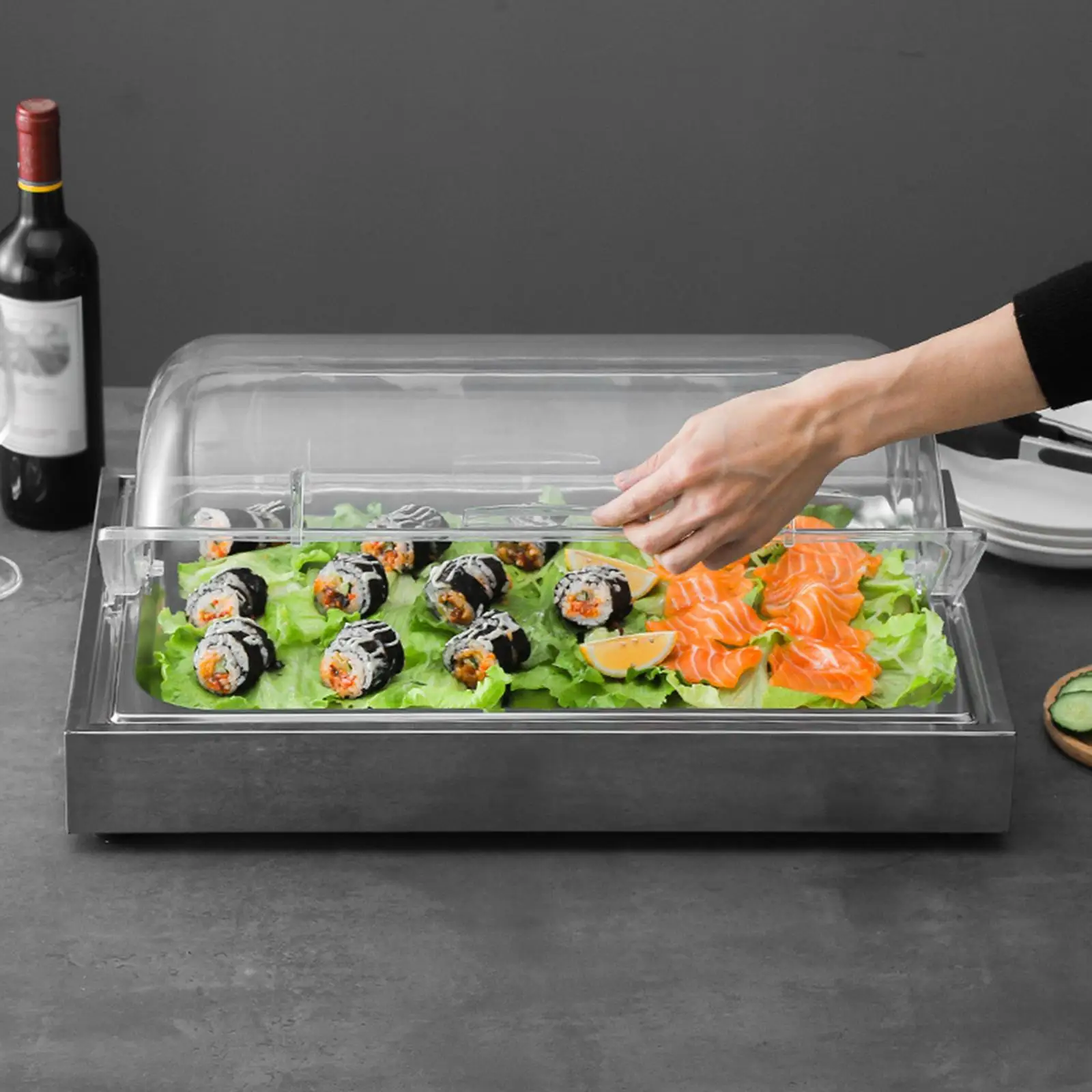 Chilled Serving Platter Buffet Food Heater Stainless Steel Cold Serving Tray Rectangle Display Plate for Party Event Restaurant
Chilled Serving Platter Buffet Food Heater Stainless Steel Cold Serving Tray Rectangle Display Plate for Party Event Restaurant