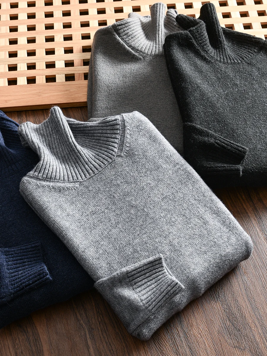 Knitted Sweater Pure Color High Collar Elastic Men's Autumn Winter Wool Alpaca Blend Fashionable Casual Straight Fit
Knitted Sweater Pure Color High Collar Elastic Men's Autumn Winter Wool Alpaca Blend Fashionable Casual Straight Fit