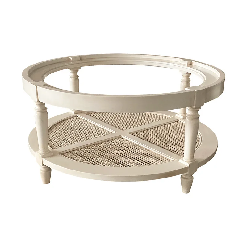 American retro glass small table round coffee table, small apartment living room sofa corner table
American retro glass small table round coffee table, small apartment living room sofa corner table