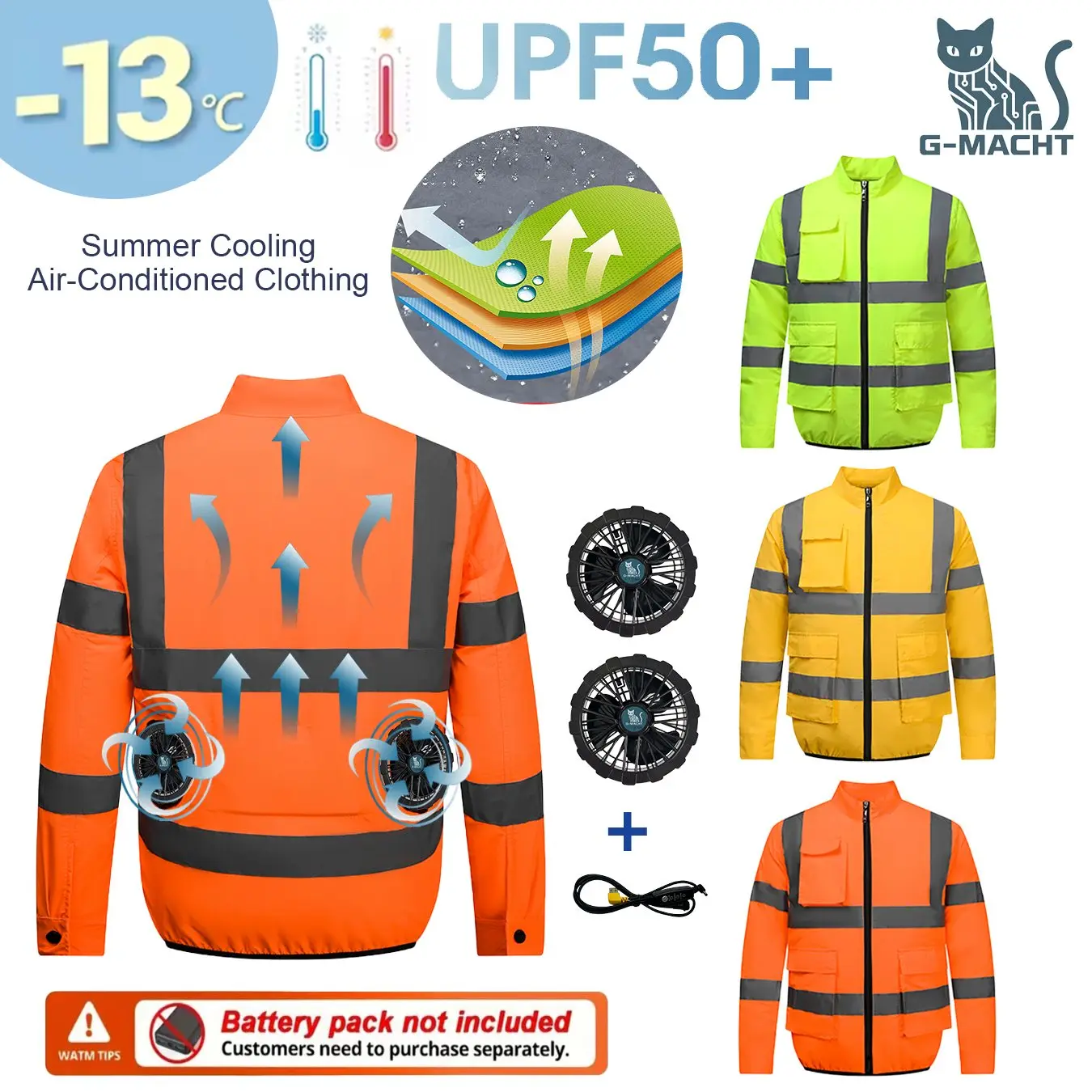 Smart Air Conditioning Cooling Jacket Men Breathable Sun Protection Workwear For Outdoor Workers Fishing Hiking
Smart Air Conditioning Cooling Jacket Men Breathable Sun Protection Workwear For Outdoor Workers Fishing Hiking