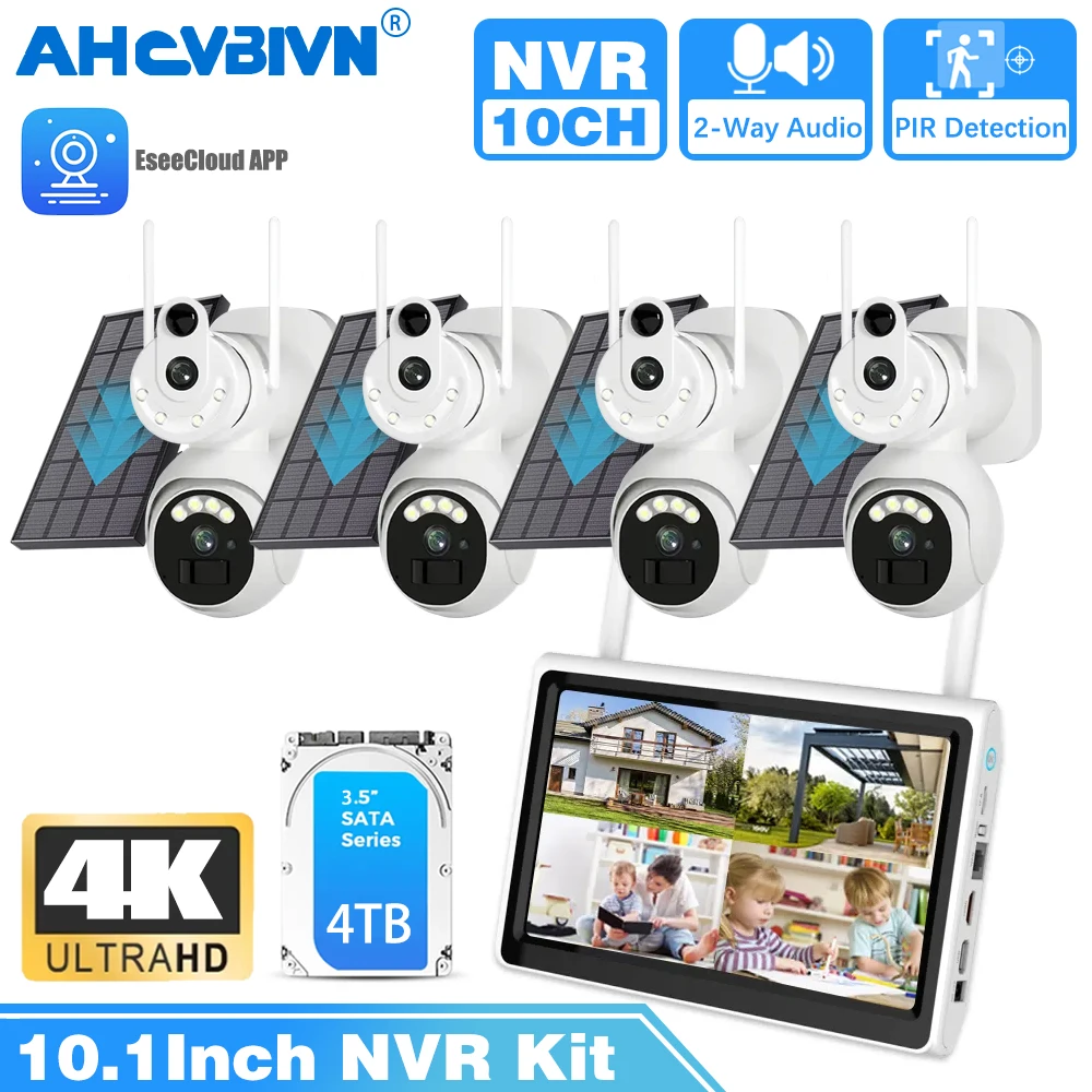 10CH 4K Solar Wifi PTZ Security Camera Sytem 10.1" LCD Monitor NVR Kit 2 Way Audio Wireless CCTV Video Surveillance System Kit
10CH 4K Solar Wifi PTZ Security Camera Sytem 10.1" LCD Monitor NVR Kit 2 Way Audio Wireless CCTV Video Surveillance System Kit