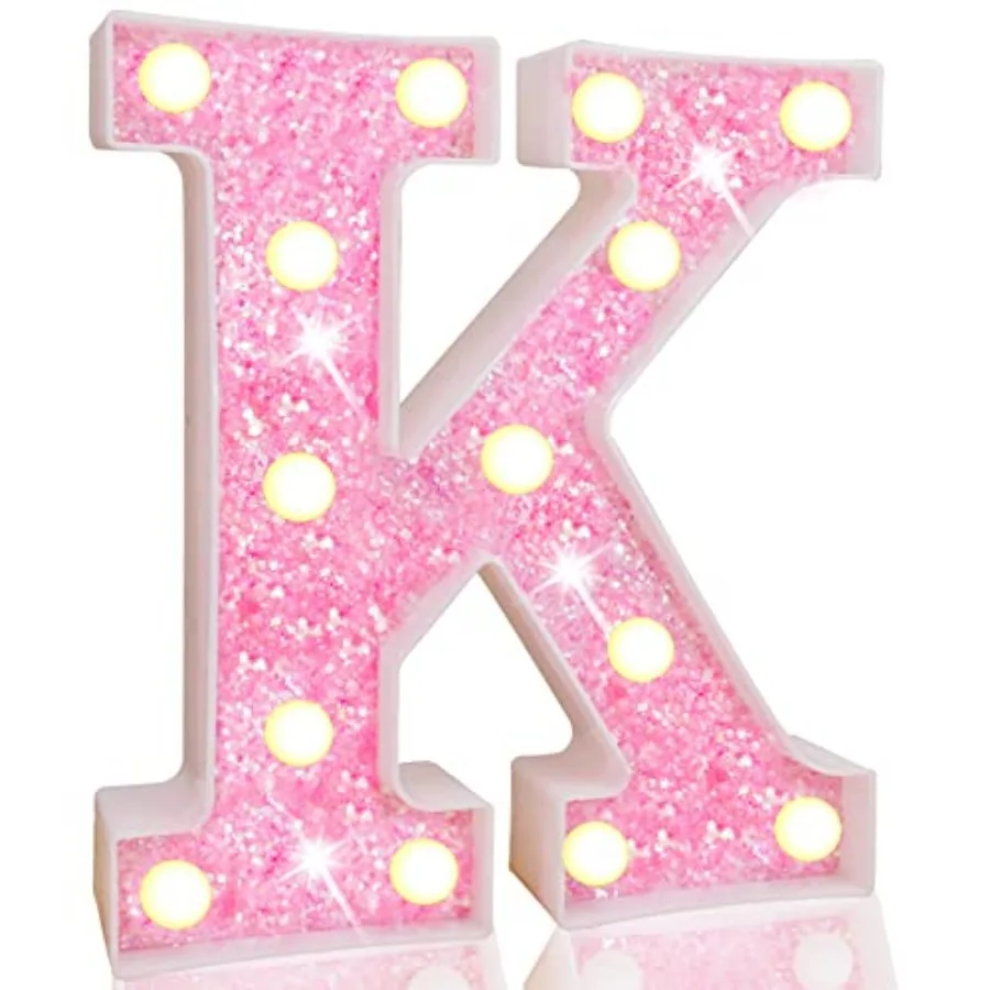 LED Marquee Letter Lights, Light Up Pink Letters Glitter Alphabet Letter Sign Battery Powered for Night Light Birthday Party We
LED Marquee Letter Lights, Light Up Pink Letters Glitter Alphabet Letter Sign Battery Powered for Night Light Birthday Party We