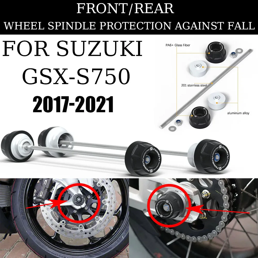 For Suzuki GSX-S750 2017-2021 GSX-S750Z 2018-2021 Front Rear wheel Protection Front Rear wheel Spindle Crash Protect
For Suzuki GSX-S750 2017-2021 GSX-S750Z 2018-2021 Front Rear wheel Protection Front Rear wheel Spindle Crash Protect
