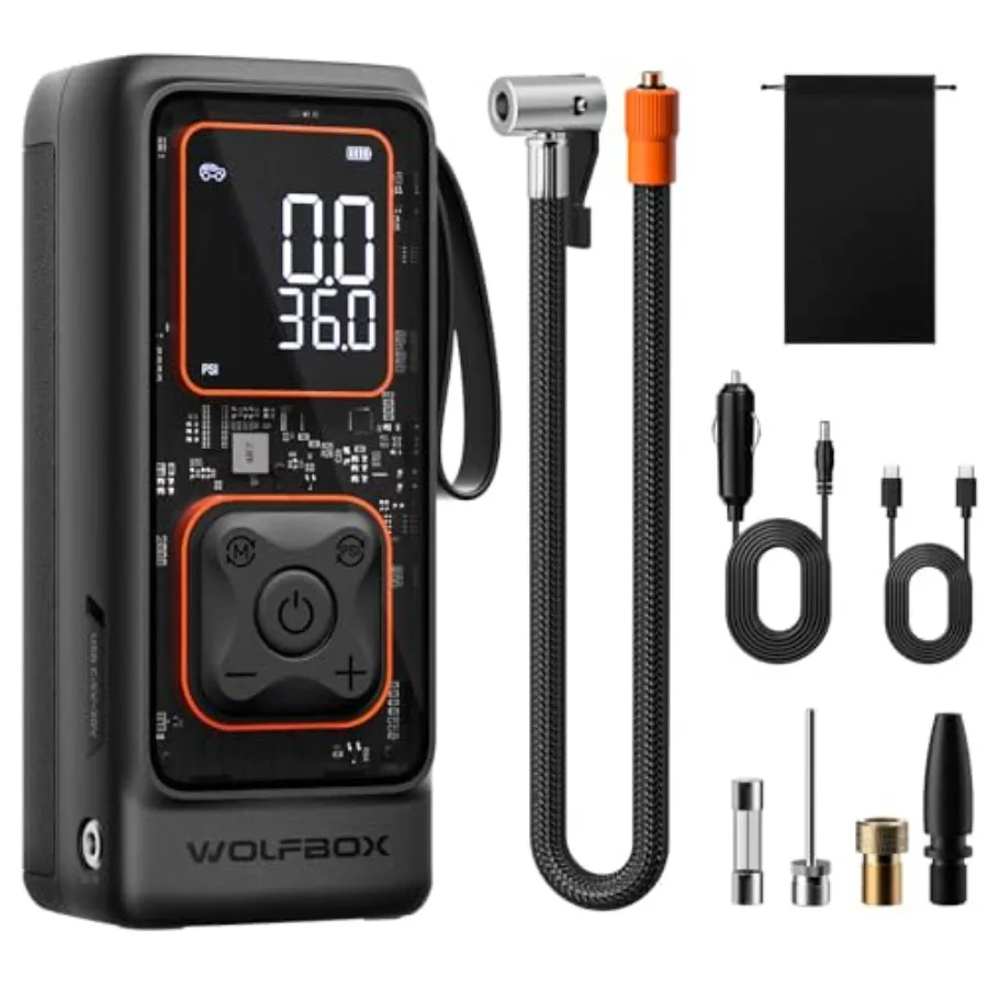 Cordless Tire Inflator Portable Air Compressor 150PSI Air Pump for Car Tires Motorcycle Bicycle and Ball with Smart Digital Pre
Cordless Tire Inflator Portable Air Compressor 150PSI Air Pump for Car Tires Motorcycle Bicycle and Ball with Smart Digital Pre