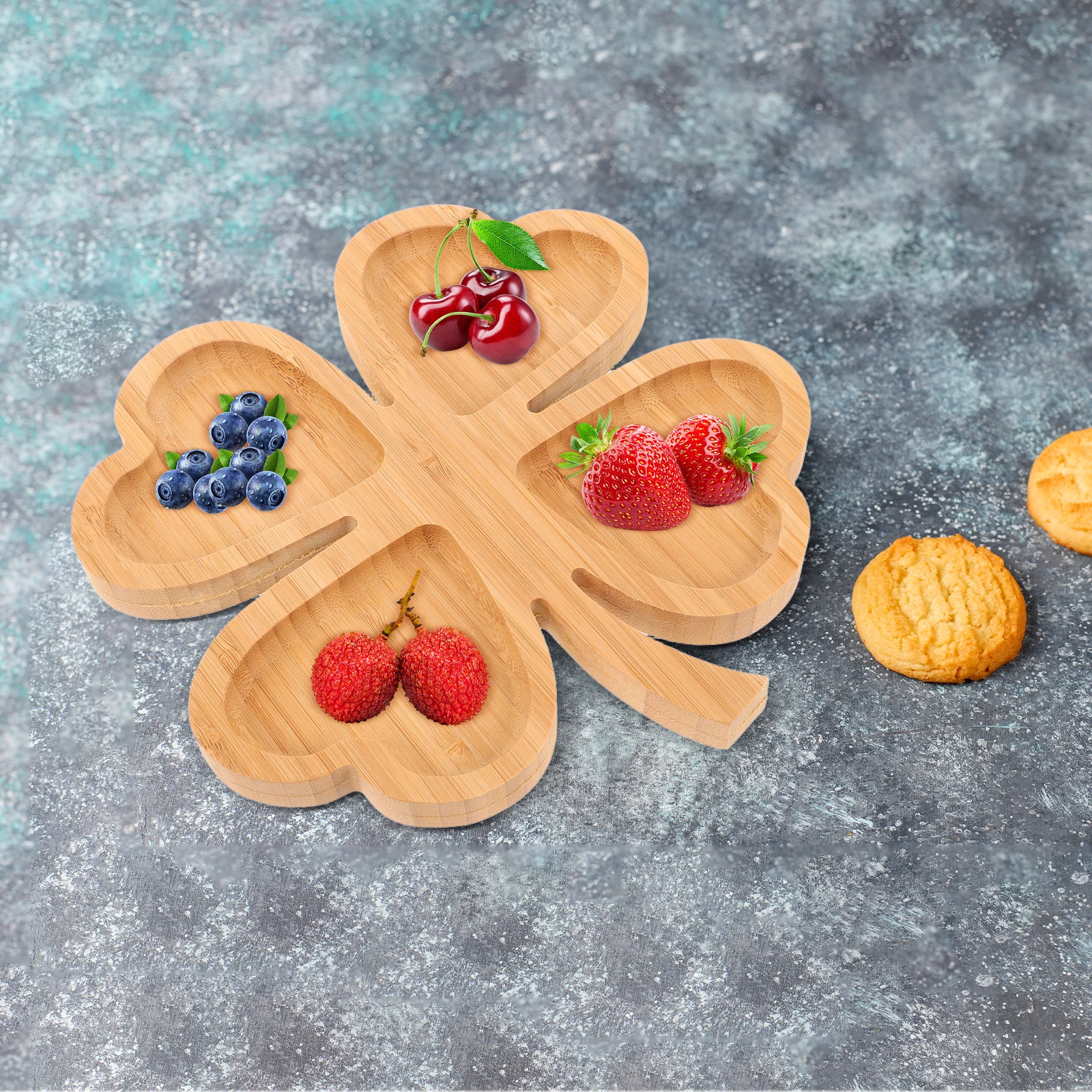 Clover Tray Bamboo Cooked Food Divided Plate Home Decor Appetizer Plates Fruit Platter Cake Serving Coffee Table
Clover Tray Bamboo Cooked Food Divided Plate Home Decor Appetizer Plates Fruit Platter Cake Serving Coffee Table