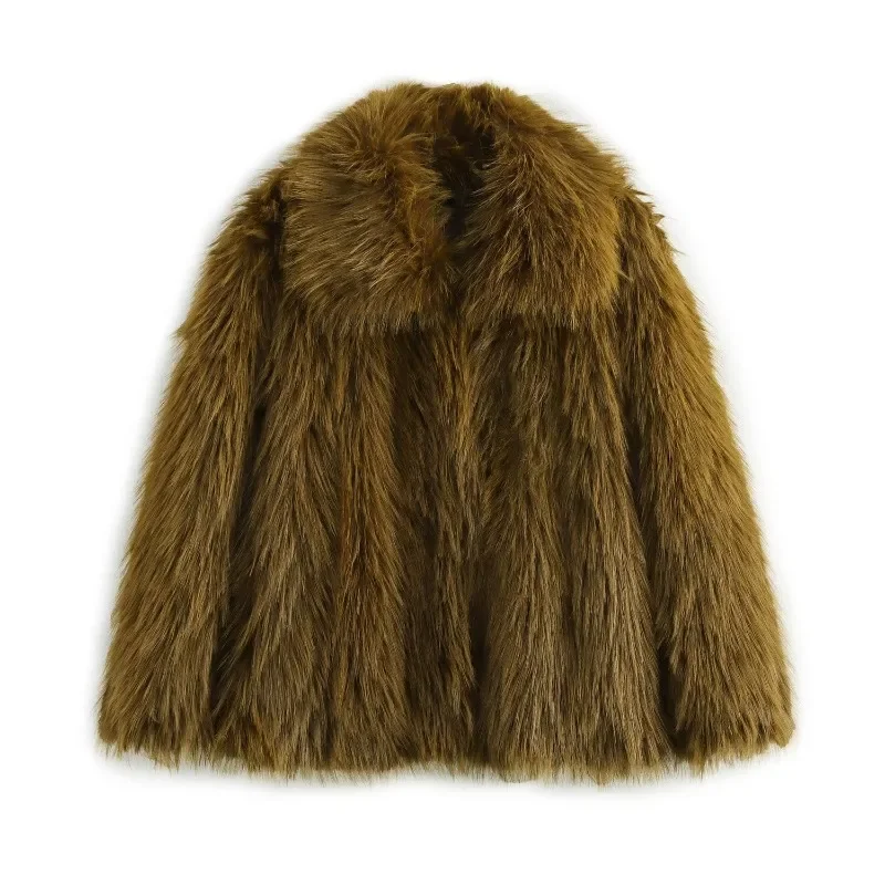 Elegant Faux Fur Jacket Short Styles Loose Lapels Long Sleeves Buttons Women Clothing American Vintage Fashion Dark Khaki Coat
Elegant Faux Fur Jacket Short Styles Loose Lapels Long Sleeves Buttons Women Clothing American Vintage Fashion Dark Khaki Coat