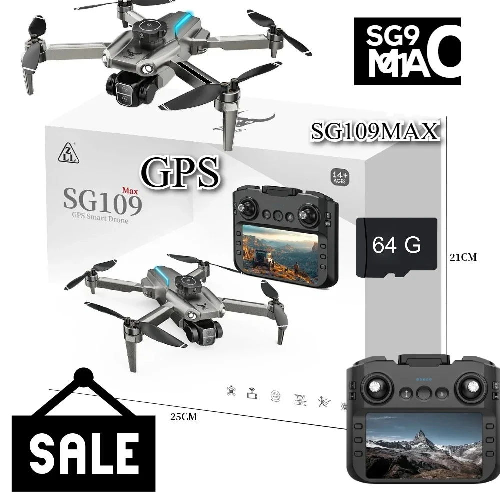 X1A0M1 SG109MAX PRO MAX Drone 4K Professional GPS HD Camera Drones 5G WIFI FPV Video UAV 5.9 Inch Large Screen Remote Control RC
X1A0M1 SG109MAX PRO MAX Drone 4K Professional GPS HD Camera Drones 5G WIFI FPV Video UAV 5.9 Inch Large Screen Remote Control RC