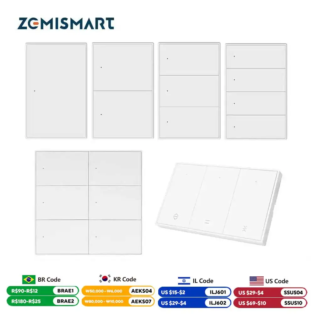 Zemismart Zigbee Wall Light Switch With Neutral Push Button Interruptor 1 2 3 4 6 Gangs Work with Tuya Alexa Google Home
Zemismart Zigbee Wall Light Switch With Neutral Push Button Interruptor 1 2 3 4 6 Gangs Work with Tuya Alexa Google Home