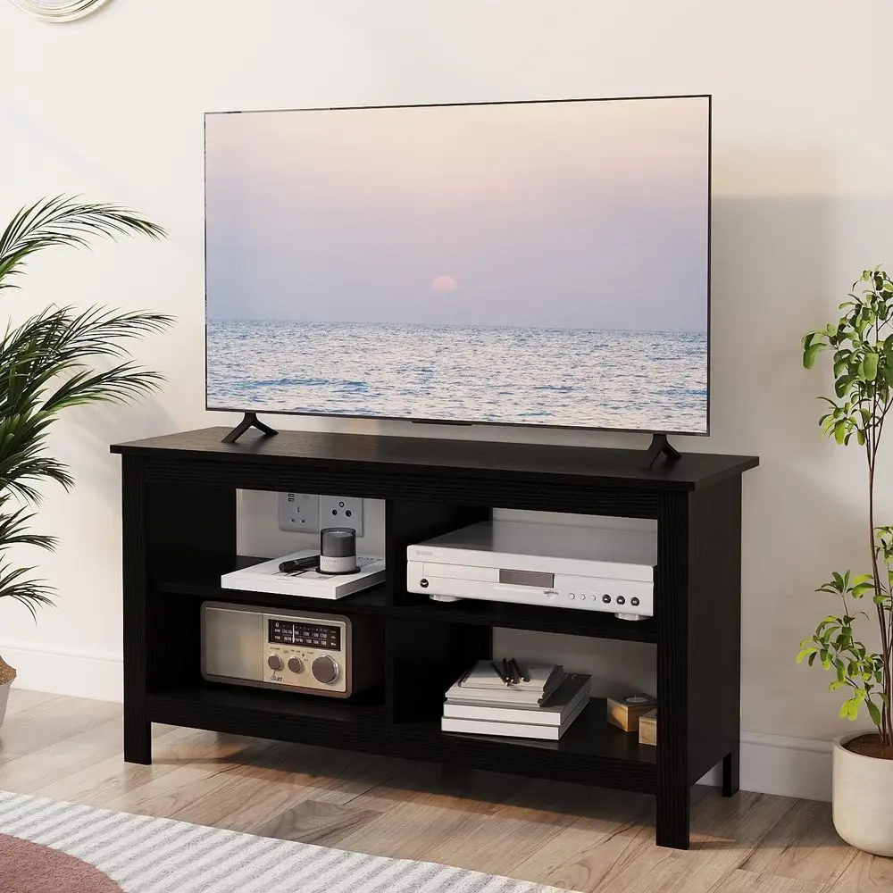 43-50 Inches TV Stand with 4 Open Shelves for Media and Living Room Storage in Black
43-50 Inches TV Stand with 4 Open Shelves for Media and Living Room Storage in Black