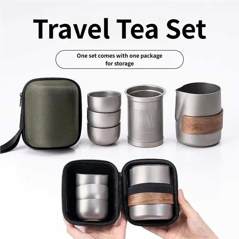 BUERK Titanium Alloy Portable Travel Tea Set Outdoor Camping Tea Cup Double Layer Insulation With Strainer Teacup And StorageBag
BUERK Titanium Alloy Portable Travel Tea Set Outdoor Camping Tea Cup Double Layer Insulation With Strainer Teacup And StorageBag