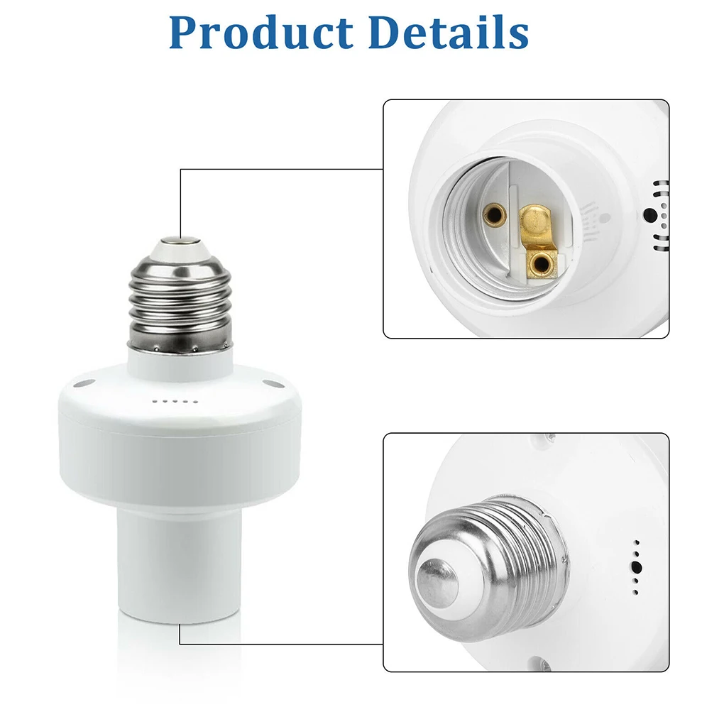 E26 E27 Lamp Holder Wireless Light Base Replacement Lighting Socket with Timer Cap Household Removable Accessory 220V
E26 E27 Lamp Holder Wireless Light Base Replacement Lighting Socket with Timer Cap Household Removable Accessory 220V