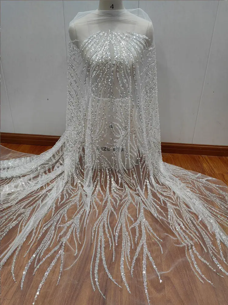 Bridal Lace French Style Silver Bead Chain and Sequins Embroidered Tulle Applique Patches for DIY Wedding Dress Costume Fabric
Bridal Lace French Style Silver Bead Chain and Sequins Embroidered Tulle Applique Patches for DIY Wedding Dress Costume Fabric