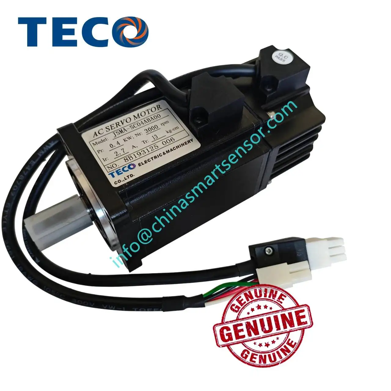 Genuine TECO 400W AC Servo Motor JSMA-SC04ABA00 3000 rmp 2.7A Current 13 kg.cm Torque Work with JSDEP-15A Eual to SMA-PUC04ABA
Genuine TECO 400W AC Servo Motor JSMA-SC04ABA00 3000 rmp 2.7A Current 13 kg.cm Torque Work with JSDEP-15A Eual to SMA-PUC04ABA