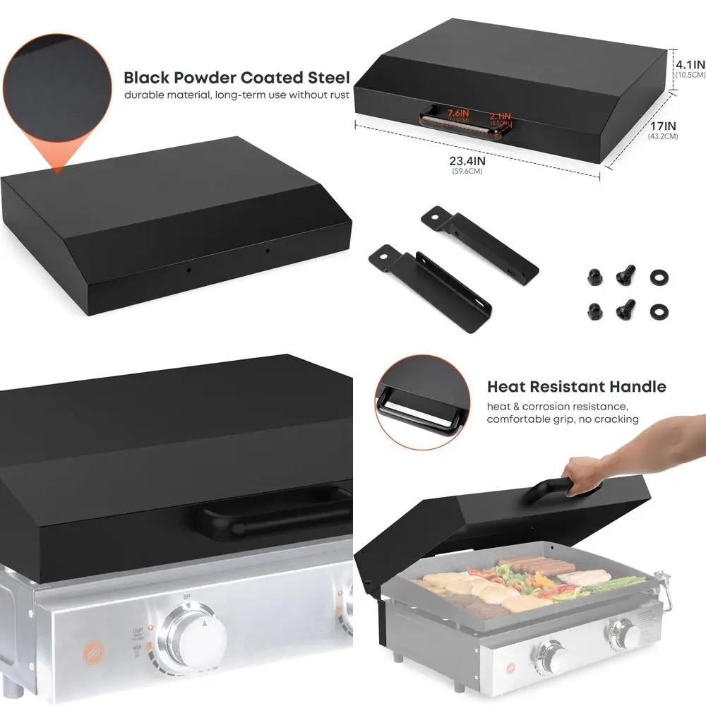 22-Inch Table Top Griddle Hood with Rear Grease, Black, for Outdoor Cooking
22-Inch Table Top Griddle Hood with Rear Grease, Black, for Outdoor Cooking