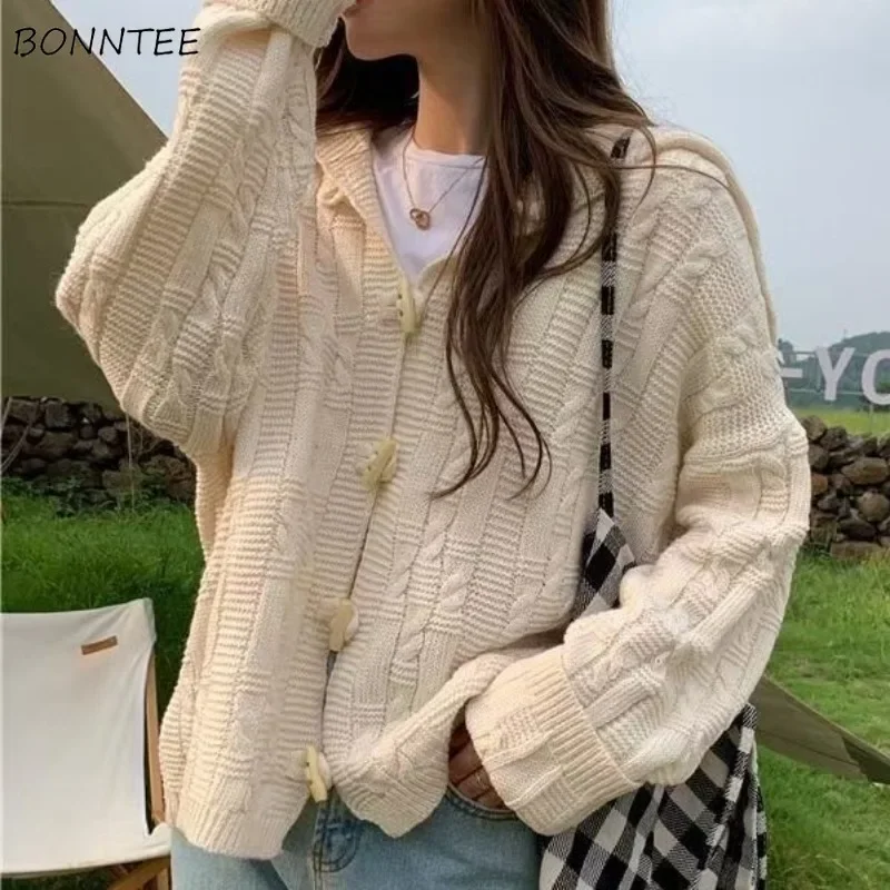 Hooded Cardigans for Women Spring Knitted Single Breasted Warm College Students Solid Lovely Girls Clothing All-match New Trendy
Hooded Cardigans for Women Spring Knitted Single Breasted Warm College Students Solid Lovely Girls Clothing All-match New Trendy
