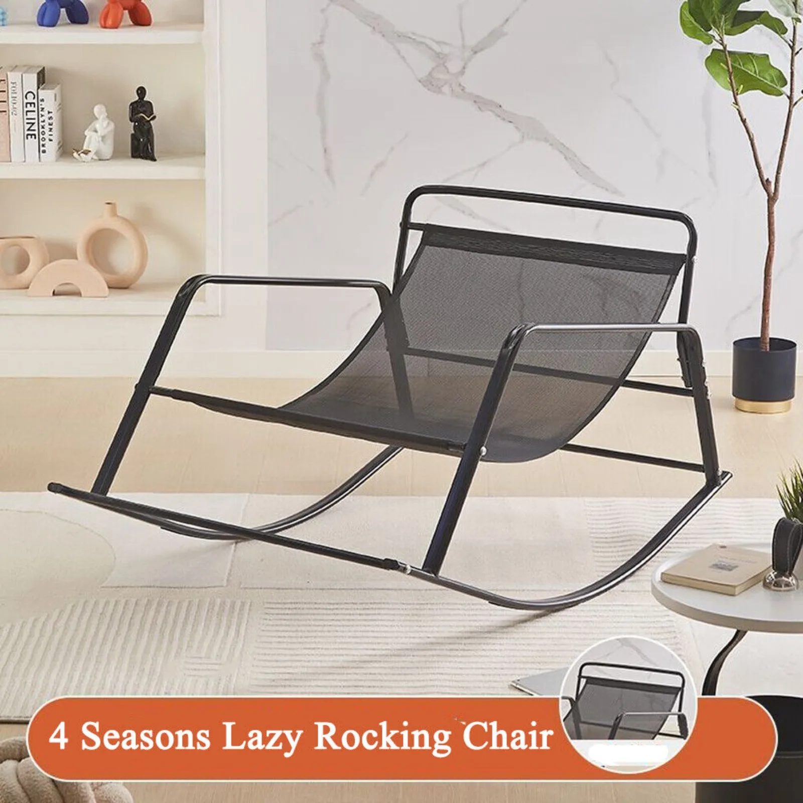 US Large Black Patio Rocking Chair Erfect w/ Footrest for Indoor & Outdoor Lounging
US Large Black Patio Rocking Chair Erfect w/ Footrest for Indoor & Outdoor Lounging