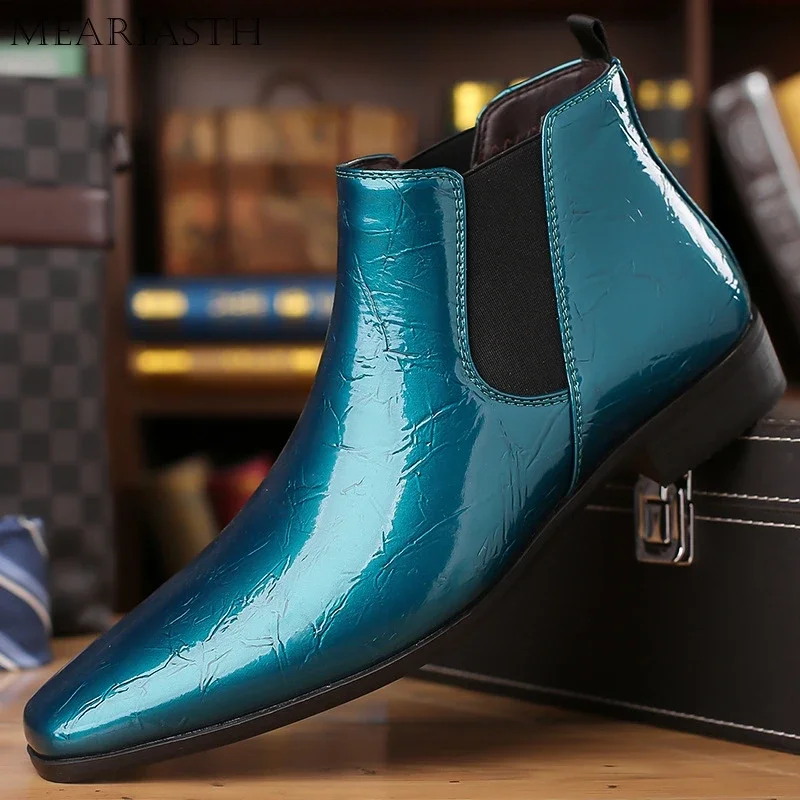 New Men'S Vintage Formal Chelsea Ankle Boots Solid Color Fabric Lining Slip-On Square Toe Business Dress Boots for All Seasons
New Men'S Vintage Formal Chelsea Ankle Boots Solid Color Fabric Lining Slip-On Square Toe Business Dress Boots for All Seasons