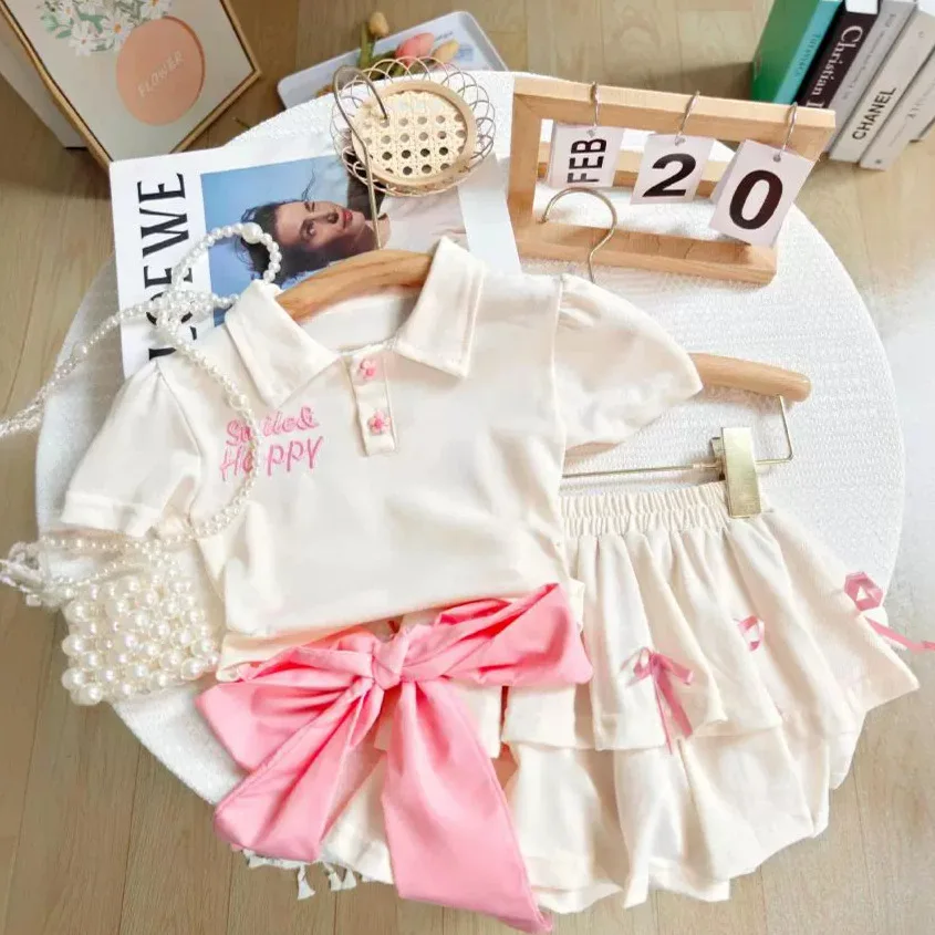 2024 Summer New Girls' Clothing Baby Girl Cute Bow Polo Shirt With Half Skirt Set
2024 Summer New Girls' Clothing Baby Girl Cute Bow Polo Shirt With Half Skirt Set